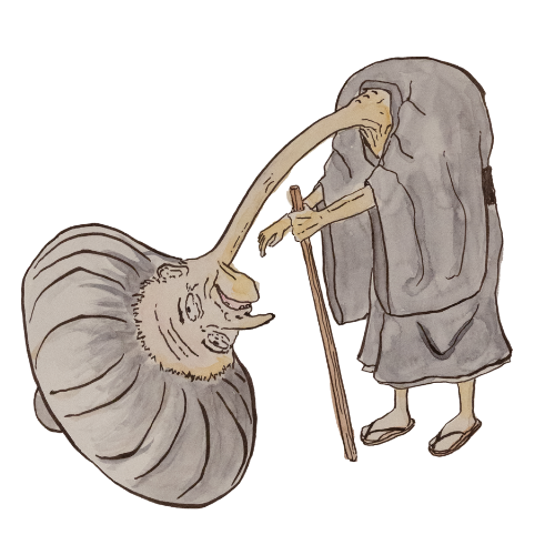 The Overthinking Monster — a yokai-style illustrated creature